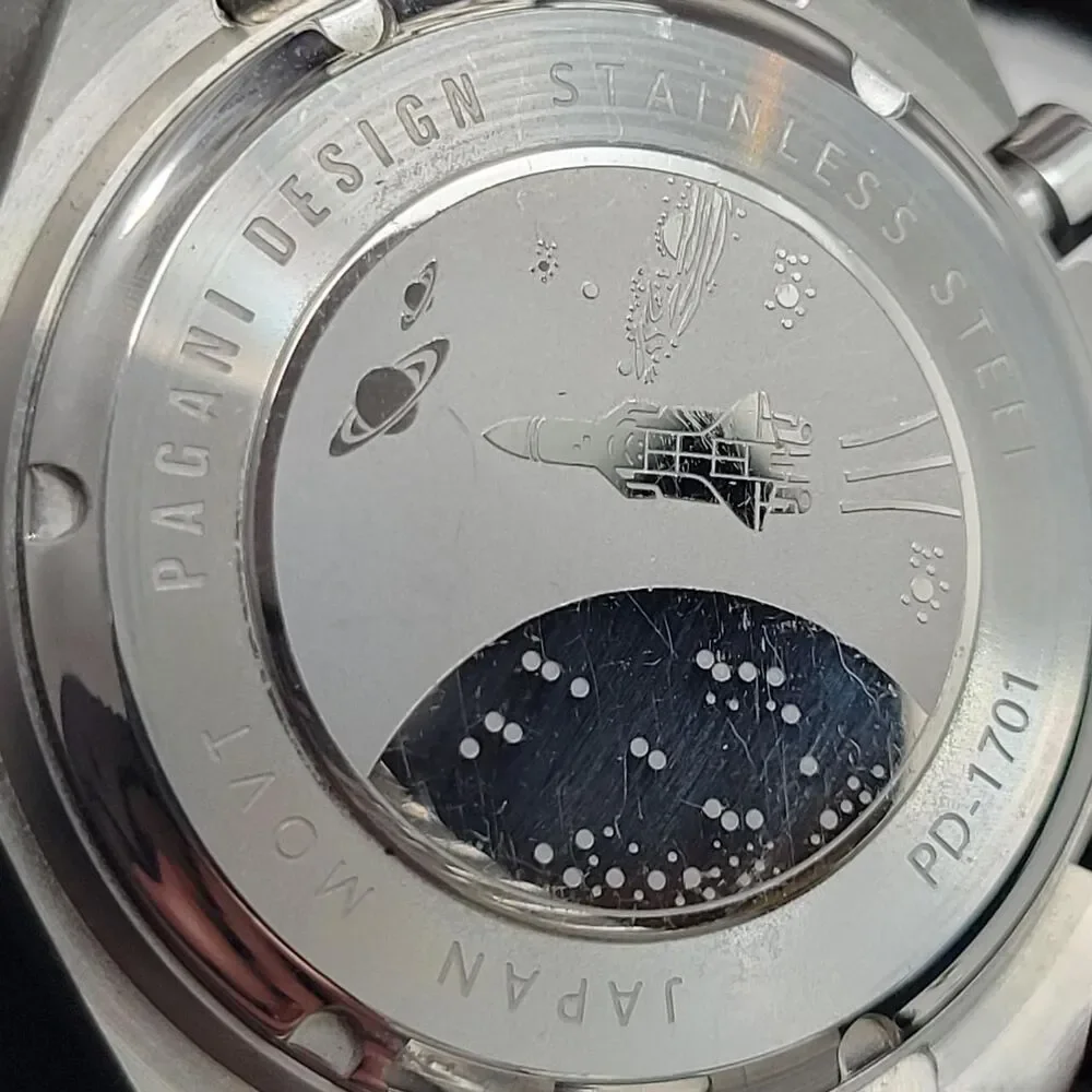 Pagani-design Men's Silver and Black Watch